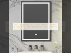 안티모그 미러와 모션 센서 조명을 가진 스마트 LED 욕실 바니티 캐비닛
